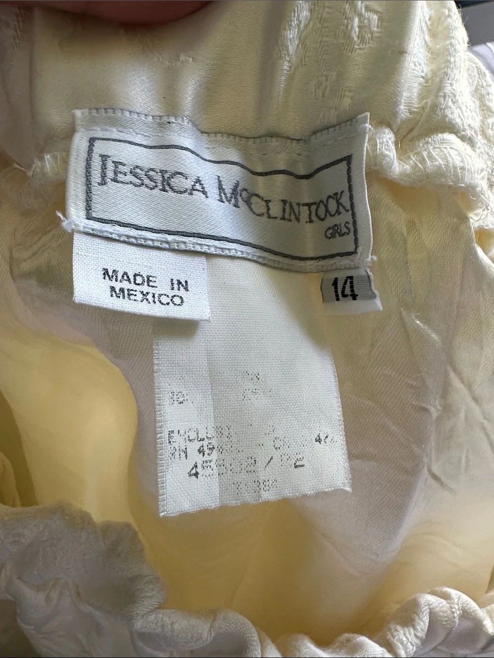 Vintage Jessica McClintock Girls Floral Brocade Skirt with Lace Hem 14